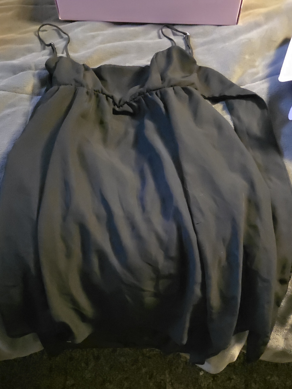 Oh Polly Black A-Line Slip Skirt with Spaghetti Straps